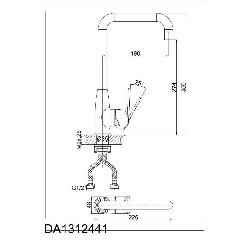 Смеситель для кухни D&K Rhein Speyer DA1312441