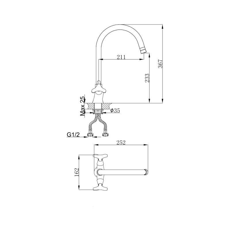 Смеситель для кухни D&K Hessen Goethe DA1382441