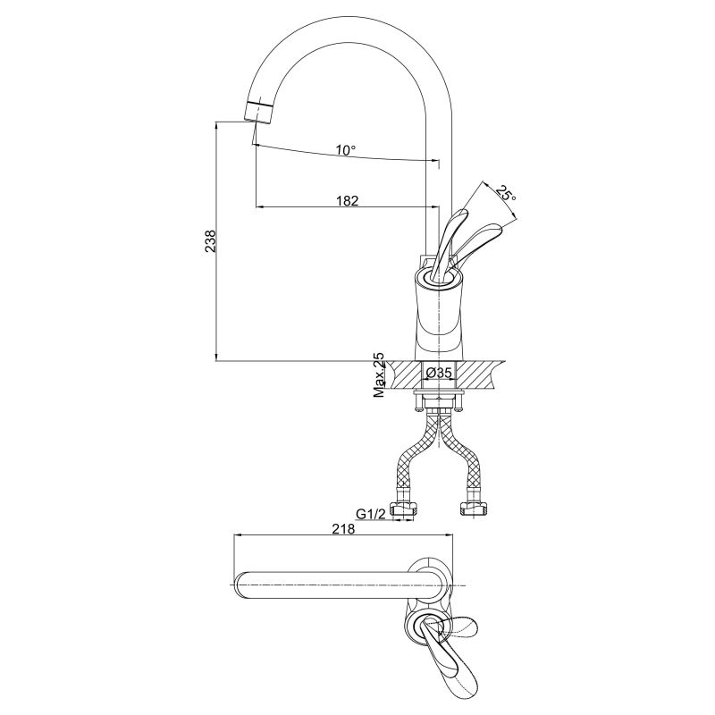 Смеситель для кухни D&K Baciano DA1032441
