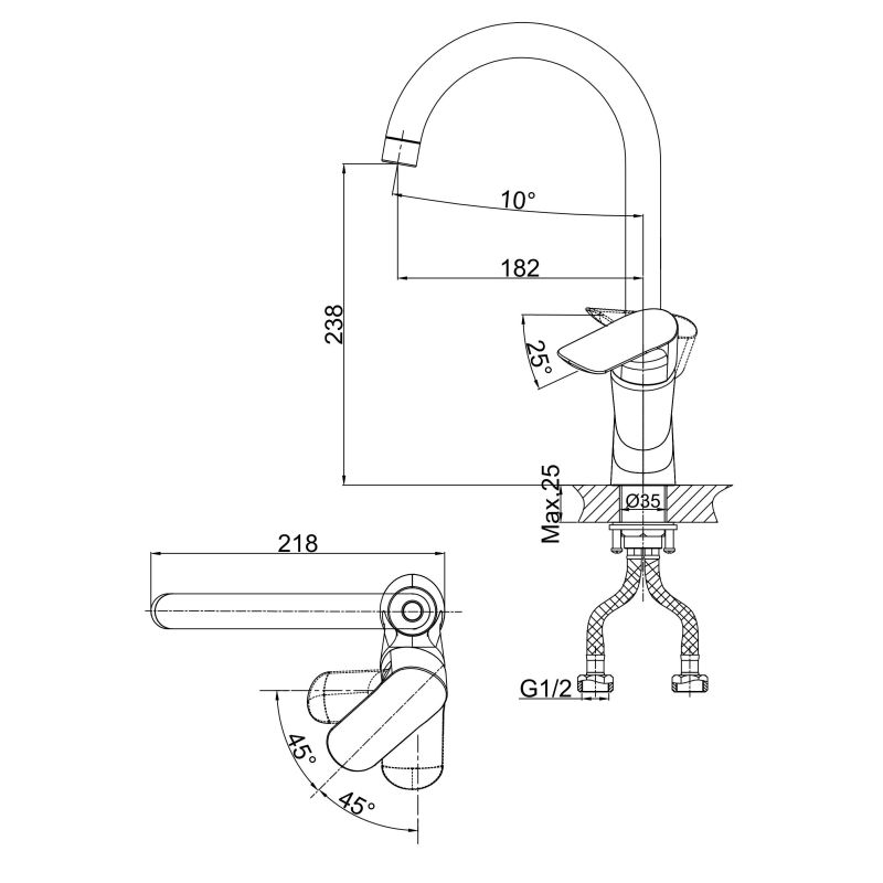Смеситель для кухни D&K Baciano DA1032401