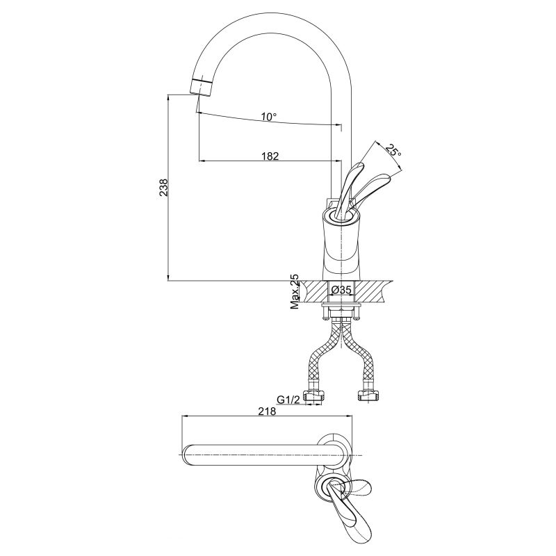 Смеситель для кухни D&K Baciano DA1032456