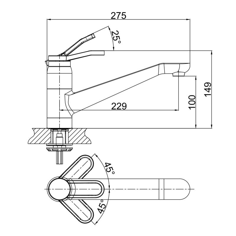 Смеситель для кухни D&K Rialto DA1062341