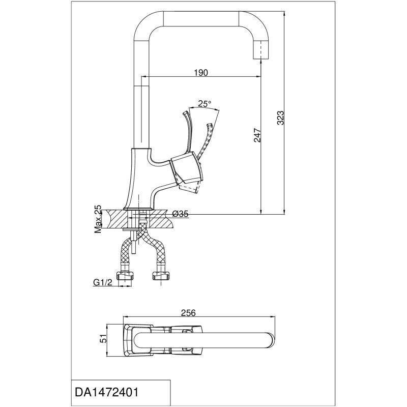 Смеситель для кухни D&K Liszt Bayern DA1232401
