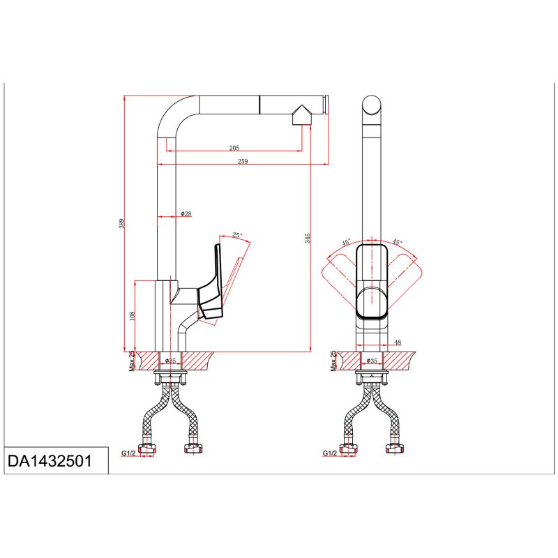 Смеситель для кухни D&K Rhein Schiller DA1462501