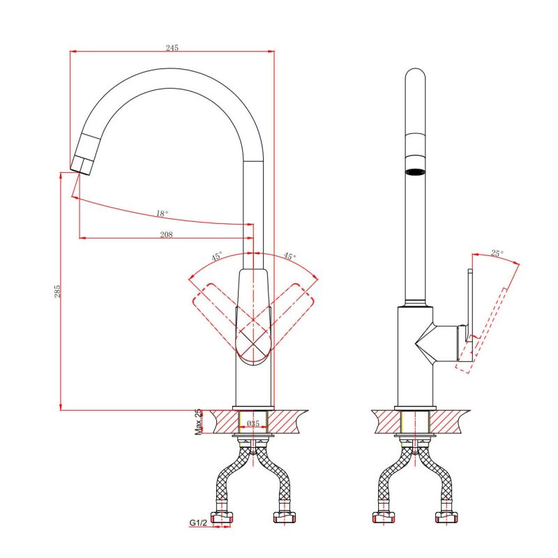 Смеситель для кухни D&K Rhein Marx DA1392401