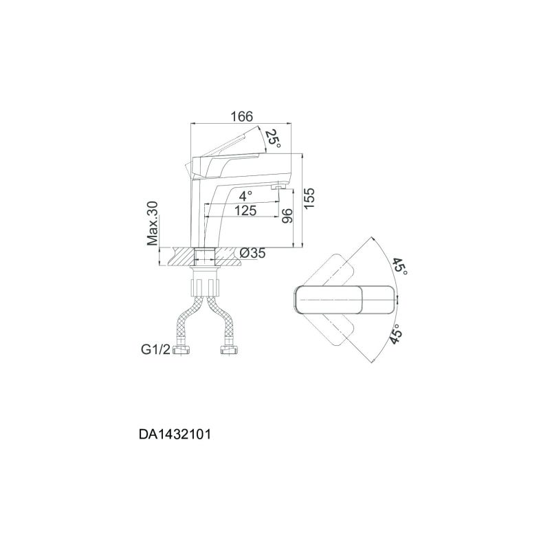 Смеситель для раковины D&K Berlin Technische DA1432115 черный