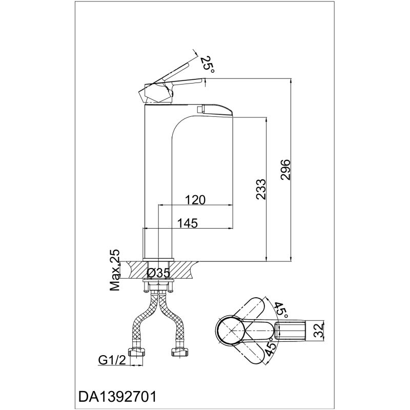 Смеситель для раковины D&K Rhein Marx DA1392701
