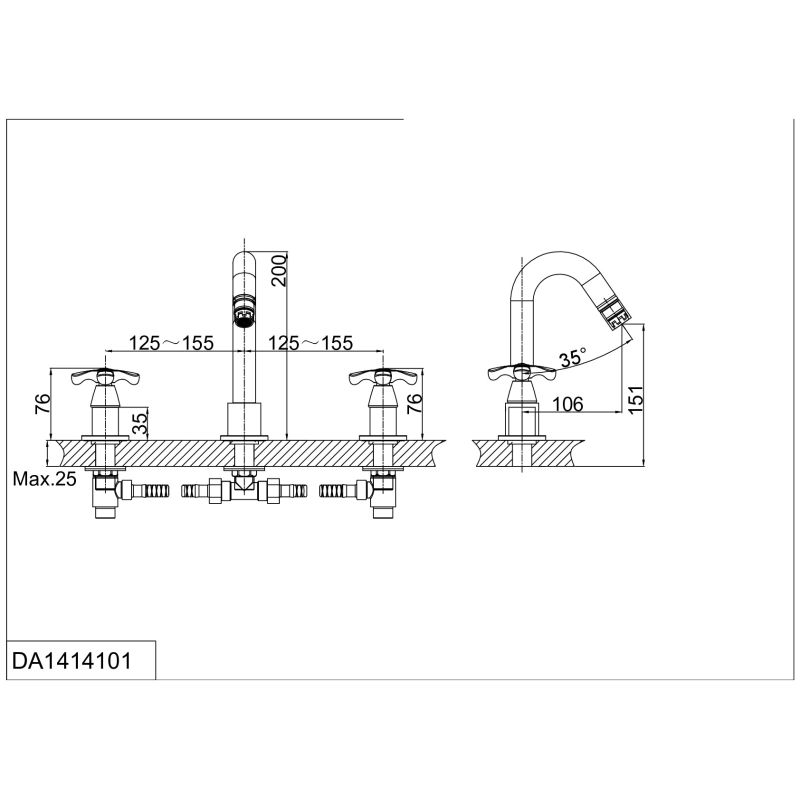 Смеситель для раковины D&K Lorsch Hessen DA1414101
