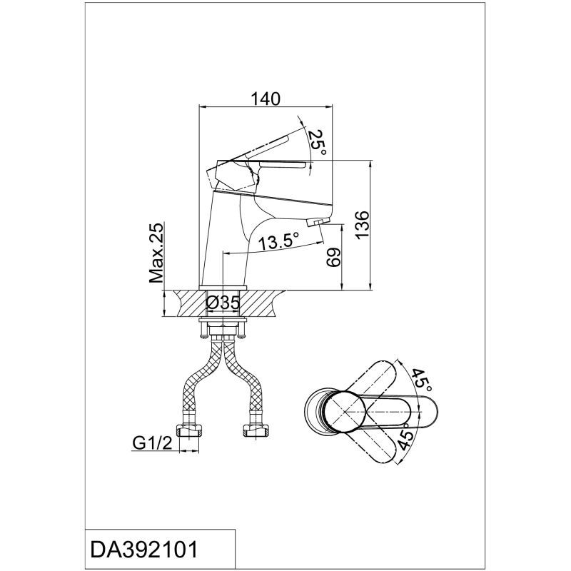 Смеситель для раковины D&K Rhein Marx DA1392101