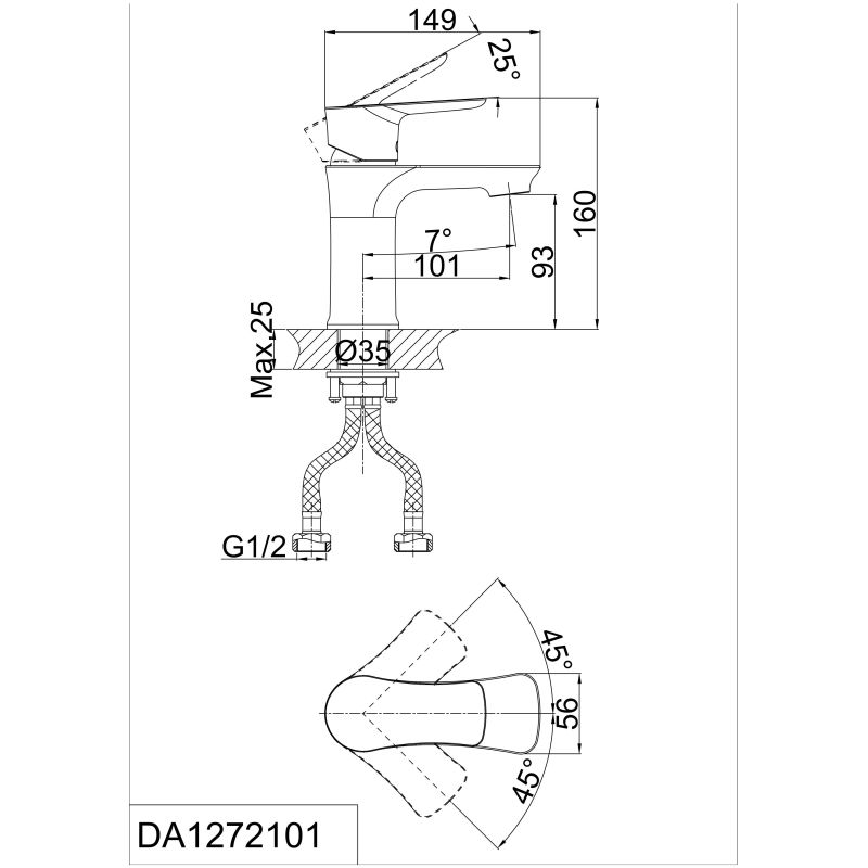 Смеситель для раковины D&K Rhein Reisling DA1272101