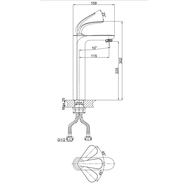 Смеситель для раковины D&K Gondolla DA1022041