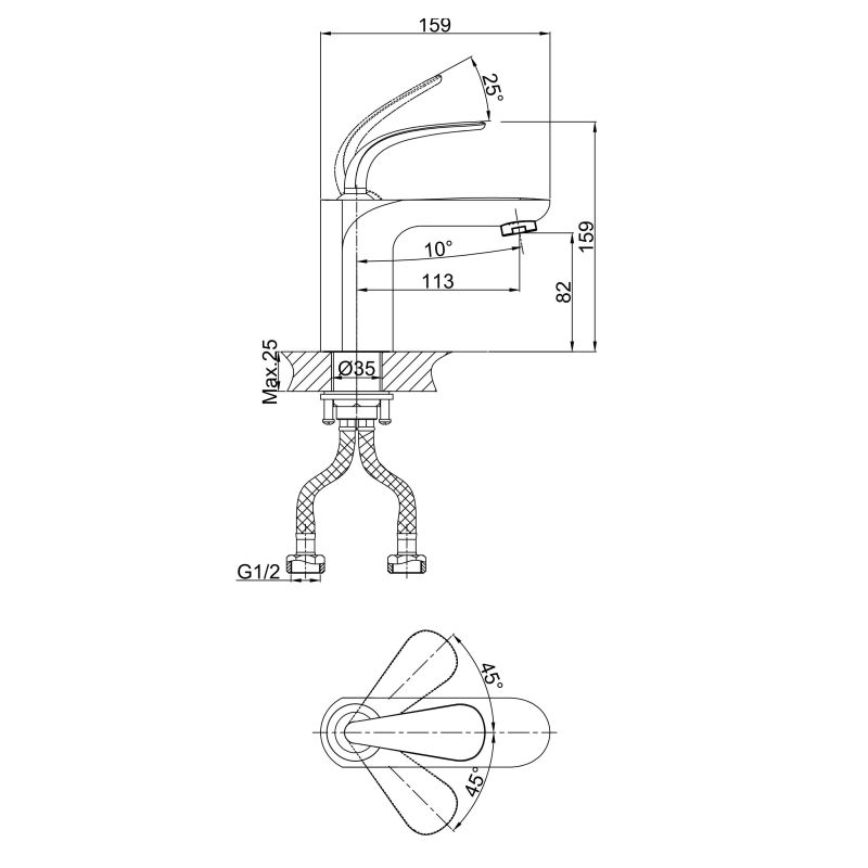 Смеситель для раковины D&K Gondolla DA1022141