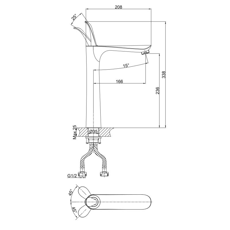 Смеситель для раковины D&K Baciano DA1032041