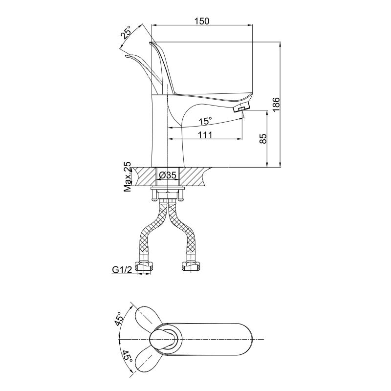 Смеситель для раковины D&K Baciano DA1032159