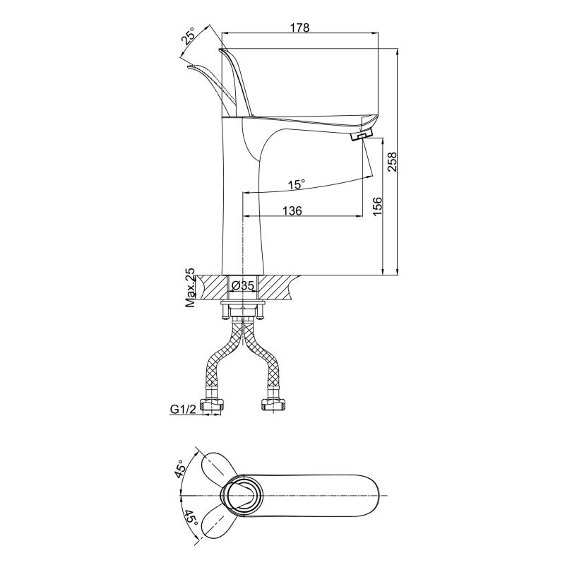 Смеситель для раковины D&K Baciano DA1032659