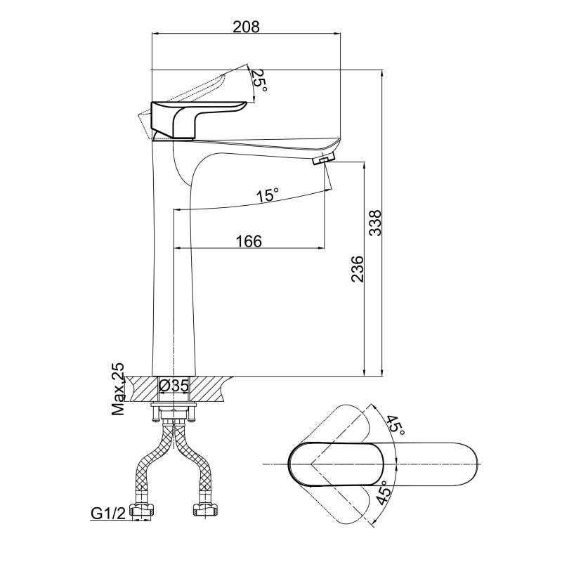Смеситель для раковины D&K Baciano DA1032001
