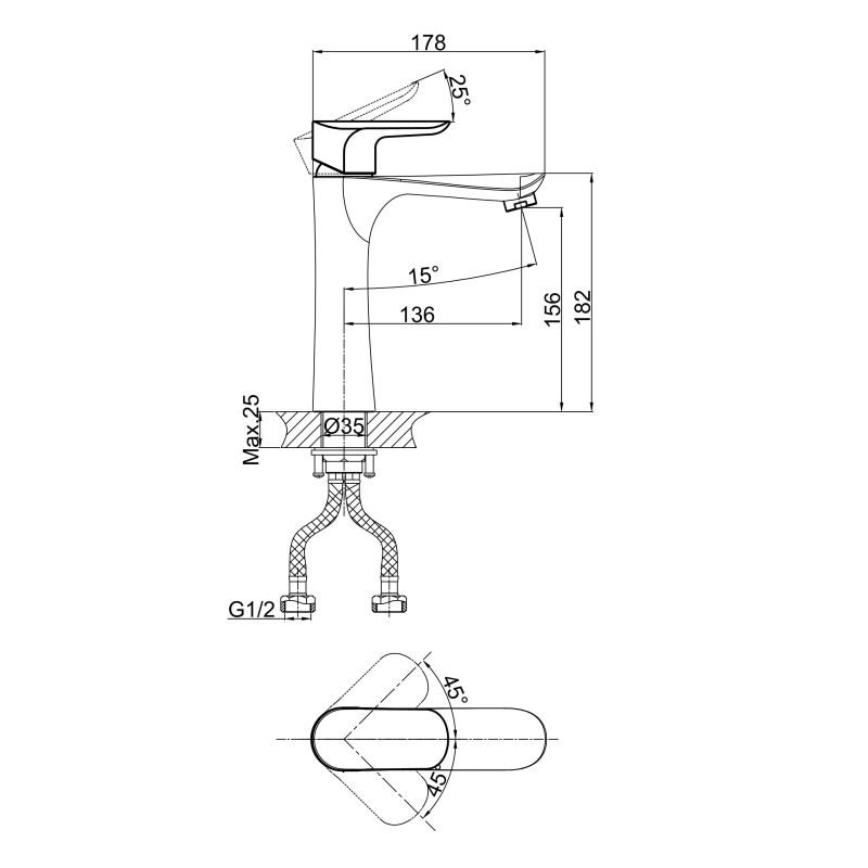 Смеситель для раковины D&K Baciano DA1032601