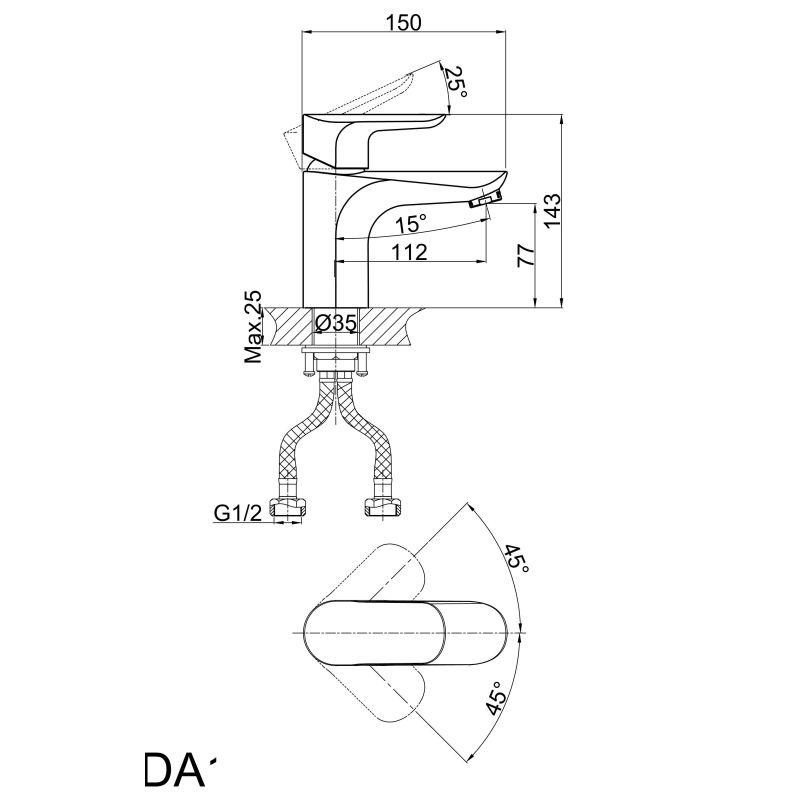 Смеситель для раковины D&K Baciano DA1032101