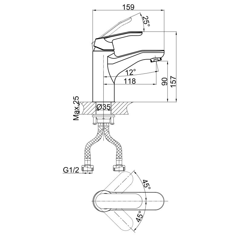 Смеситель для раковины D&K Rialto DA1062101