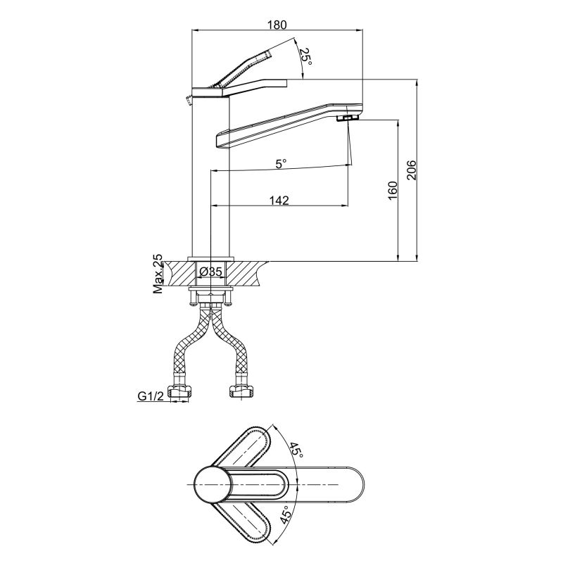 Смеситель для раковины D&K Rialto DA1062641