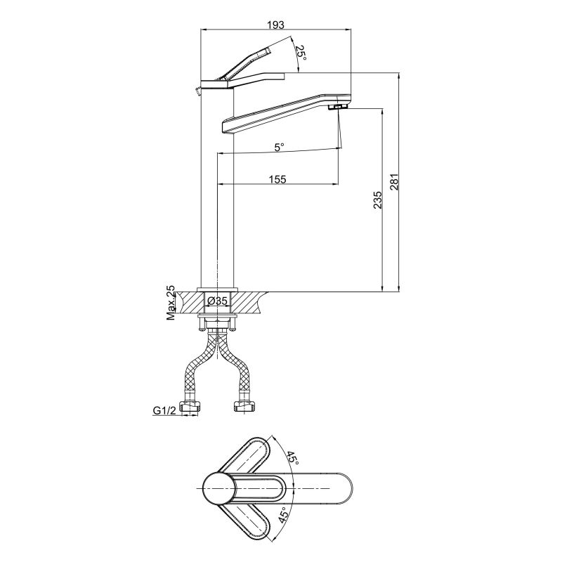 Смеситель для раковины D&K Rialto DA1062041