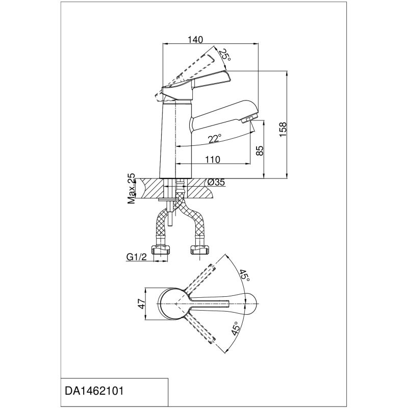 Смеситель для раковины D&K Rhein Schiller DA1462101