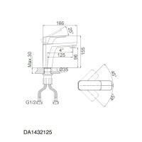 Смеситель для раковины D&K Berlin Technische DA1432125 черный