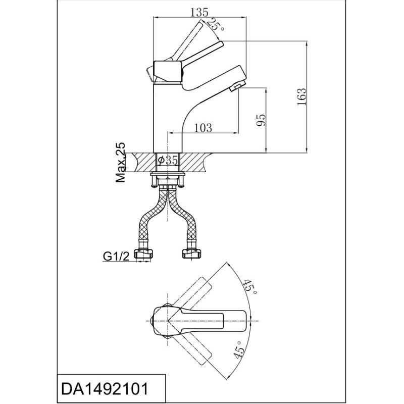Смеситель для раковины D&K Rhein.Dusseldorf DA1492101