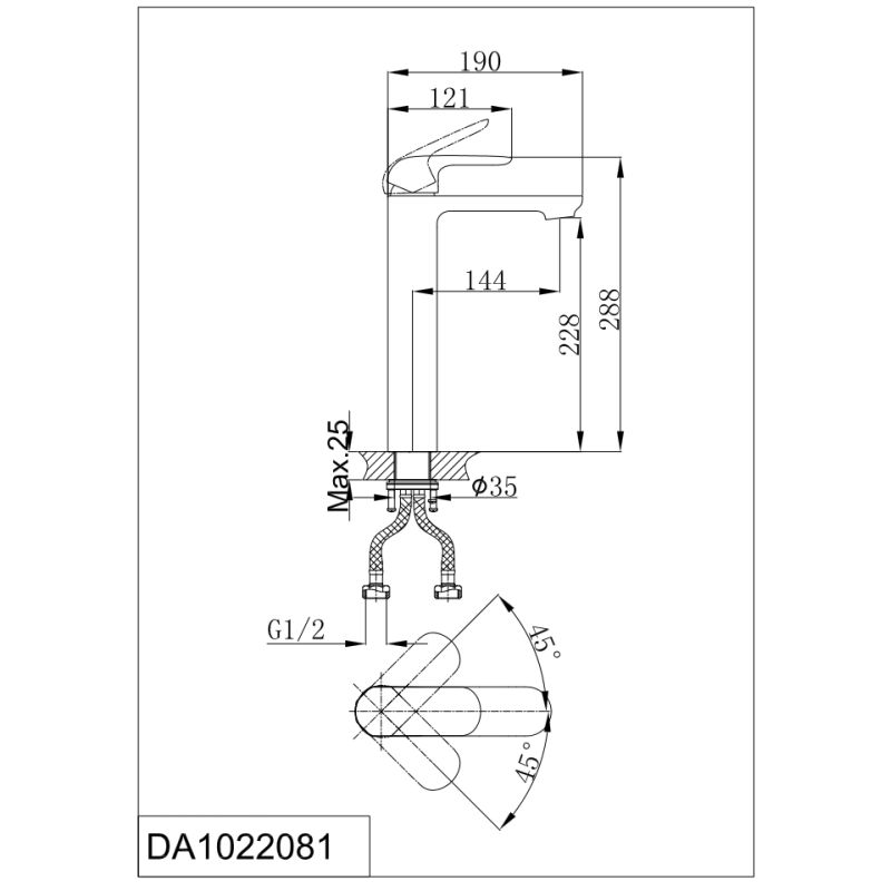 Смеситель для раковины D&K Venice Gondola DA1022081 хром