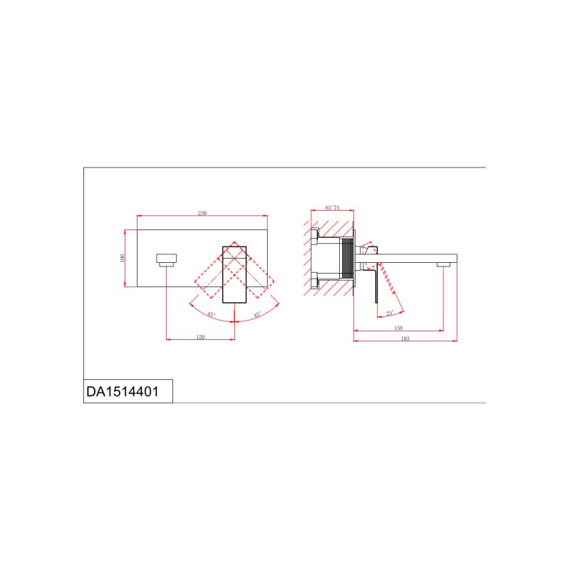 Смеситель для раковины D&K Bayern.Liszt DA1514401 С ВНУТРЕННЕЙ ЧАСТЬЮ, хром
