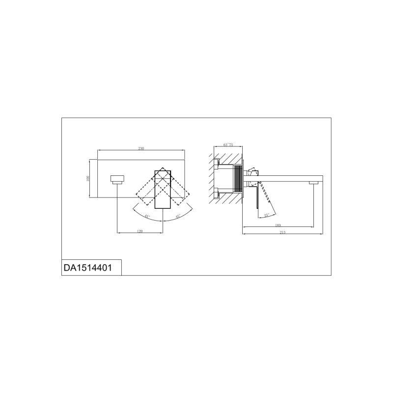 Смеситель для раковины D&K Bayern.Liszt DA1514401 С ВНУТРЕННЕЙ ЧАСТЬЮ, хром