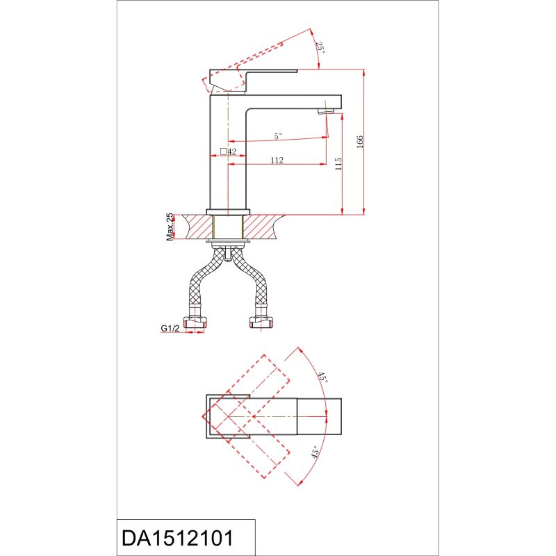 Смеситель D&K Bayern.Liszt DA1512106 серый графит