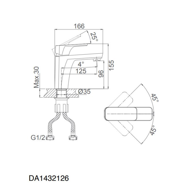 Смеситель для раковины D&K Berlin Technische DA1432126 белый