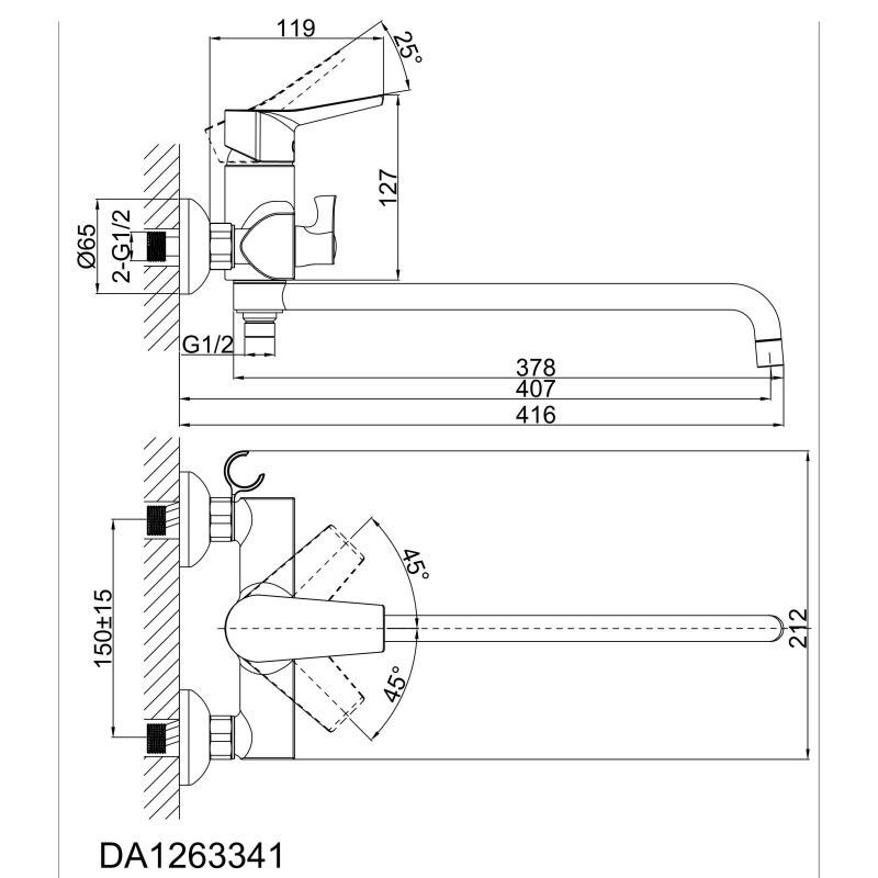 Смеситель для ванны DK Rhein.Mosel DA1263341