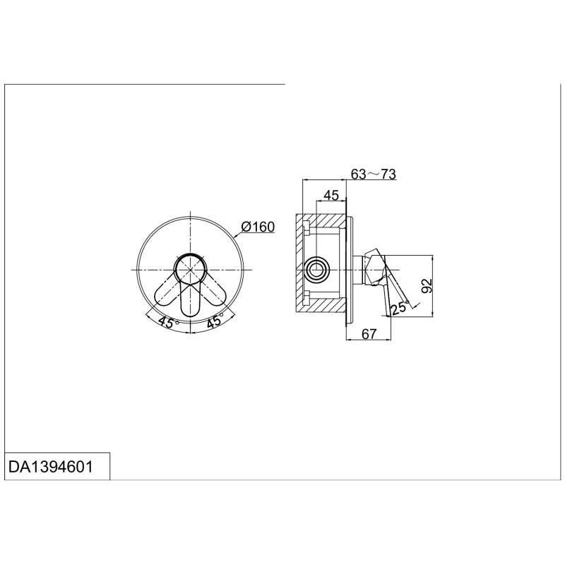 Смеситель для душа встраиваемый DK Rhein Marx DA1394601