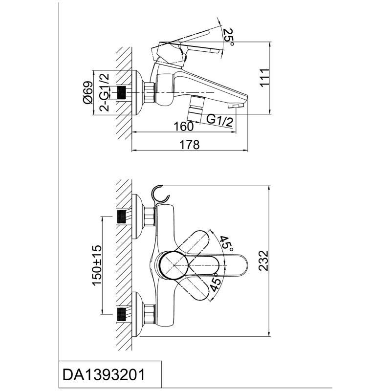Смеситель для ванны DK Rhein Marx DA1393201