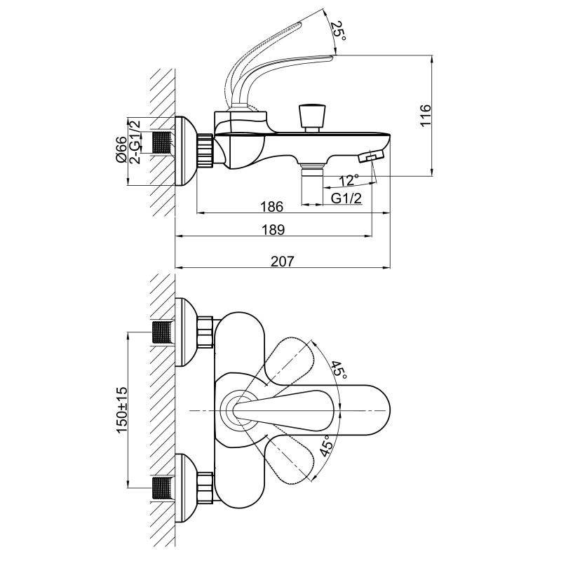 Смеситель для ванны DK Venice Gondola DA1023241