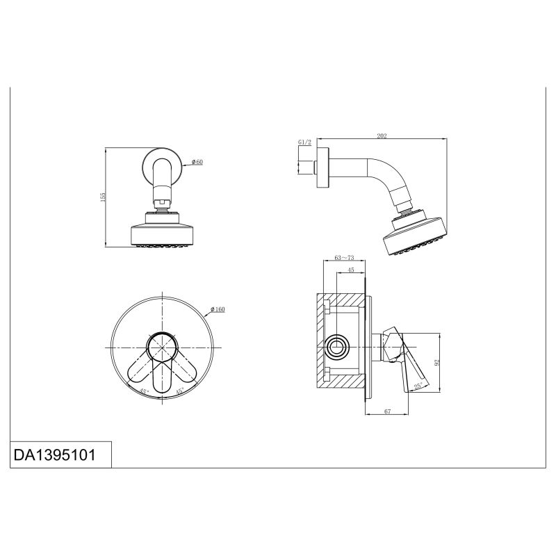 Смеситель для душа встраиваемый DK Rhein Marx DA1395101