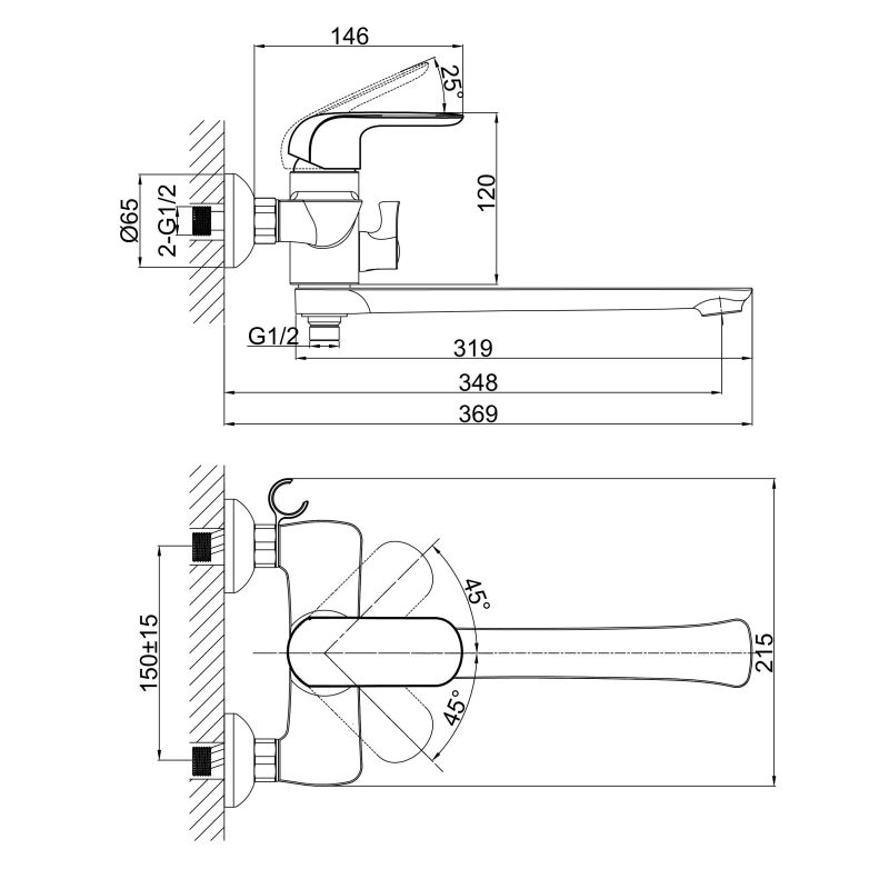 Смеситель для ванны DK Venice.Gondola DA1023301