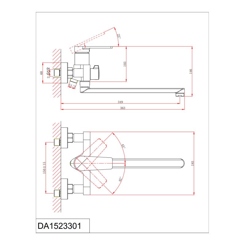 Смеситель DK для ванны Bayern.Fürth DA1523301