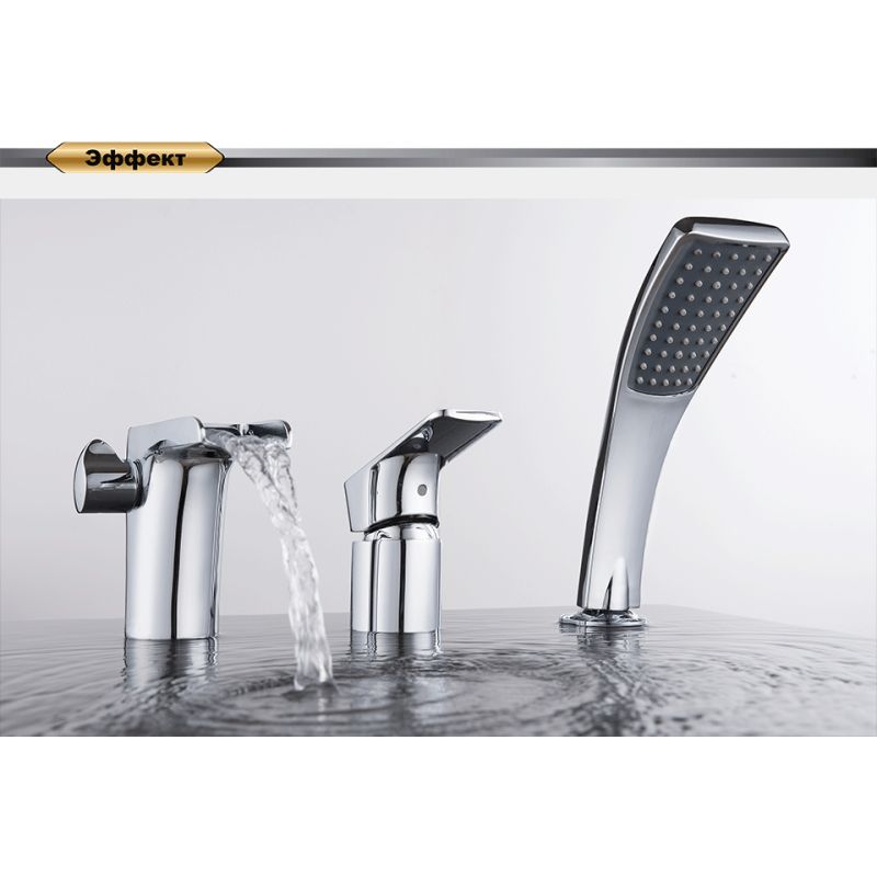 Смеситель на борт ванны D&K Berlin Freie DA1434201 Хром