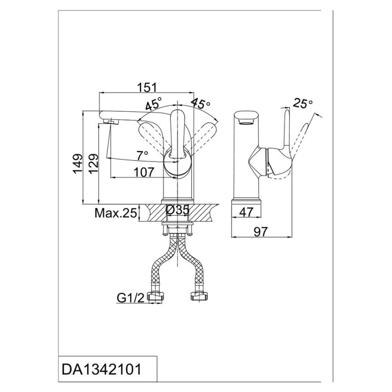 Комплект смесителей D&K Ambrosius Rhein DA1340001SET Хром