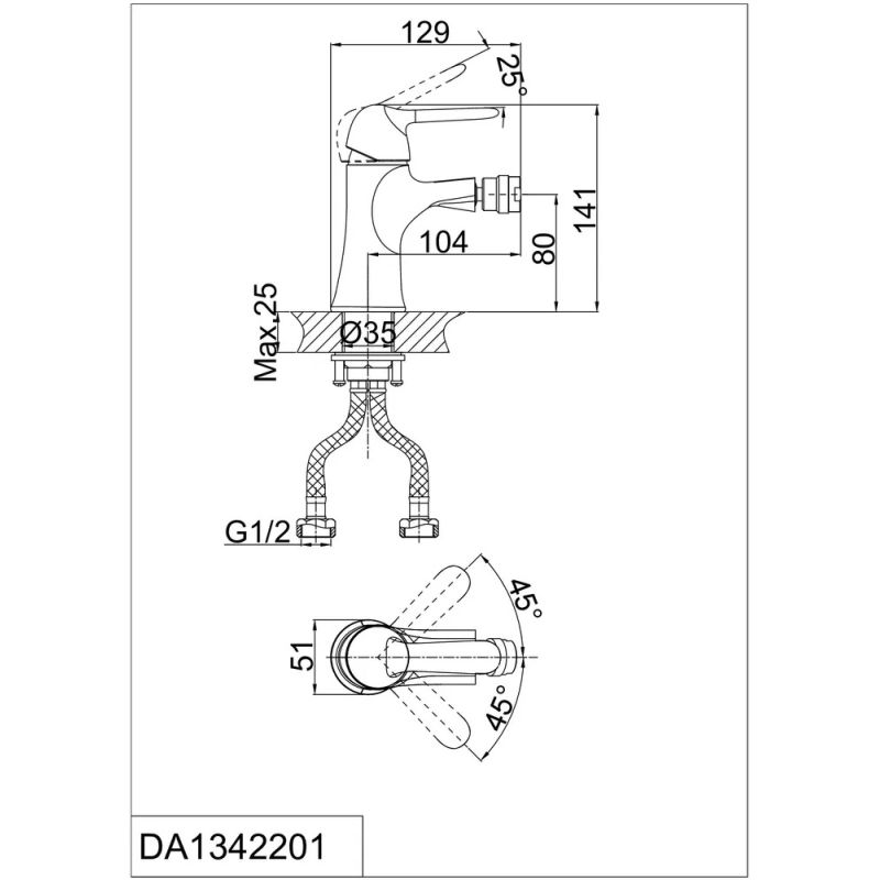 Комплект смесителей D&K Ambrosius Rhein DA1340001SET Хром