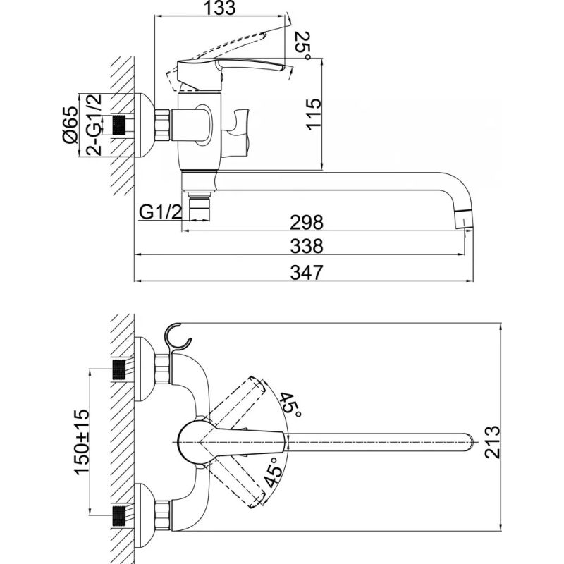 Комплект смесителей D&K Valerius Rhein DA1360003SET, хром