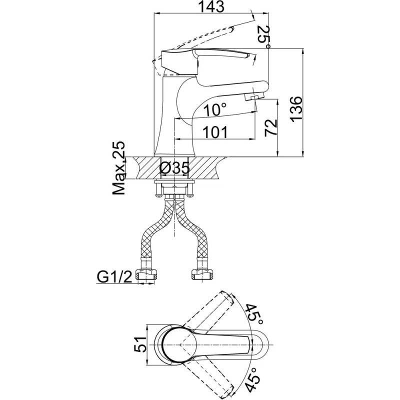 Комплект смесителей D&K Valerius Rhein DA1360003SET, хром