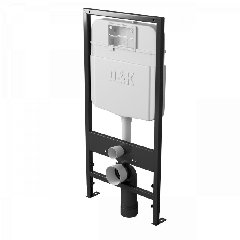 Комплект унитаза с инсталляцией D&K DS1431606 с сиденьем микролифт и клавишей смыва хром