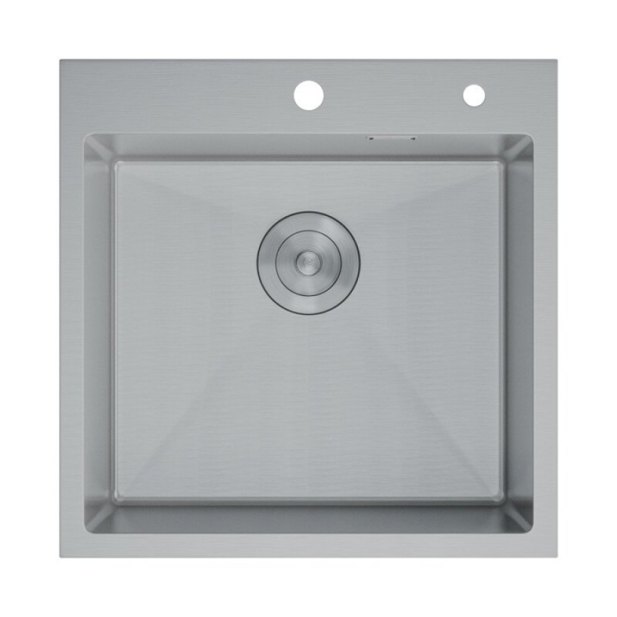 Мойка кухонная D&K, DKS505004, 50 см, в комплекте дозатор и коландер, нержавеющая сталь сатин