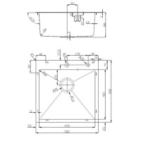 Мойка кухонная D&K, DKS505004, 50 см, в комплекте дозатор и коландер, нержавеющая сталь сатин