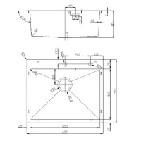 Мойка кухонная D&K, DKS605006, 60 см, в комплекте дозатор и коландер, нержавеющая сталь графит