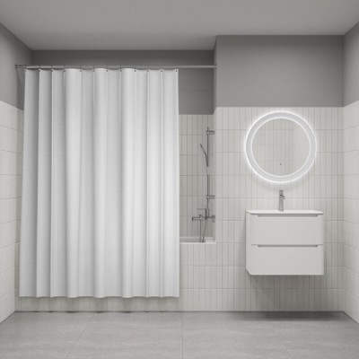 Штора для ванной Iddis Décor DL01P18i11, 180 х 200 см, полиэстер, белый